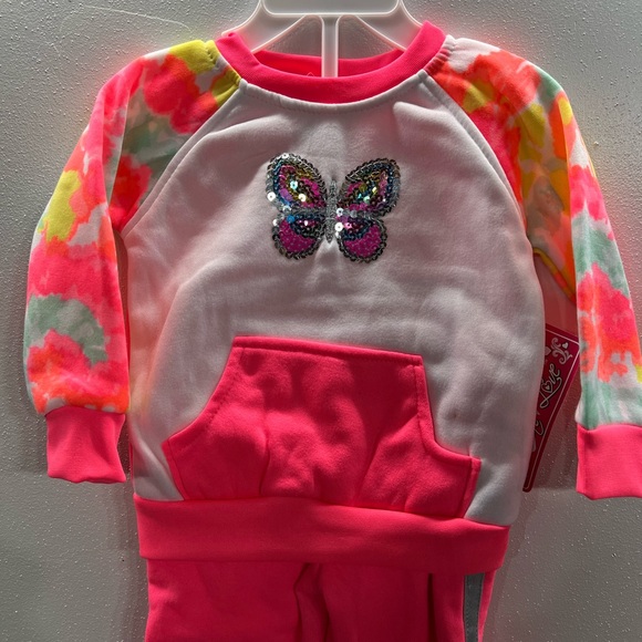 Real Love Girls Size 18 Pink/Grey Butterfly Quilted Joggers Outfit Set - 2 Piece - Picture 6 of 6